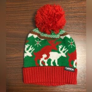 Naughty reindeer winter hat in green
